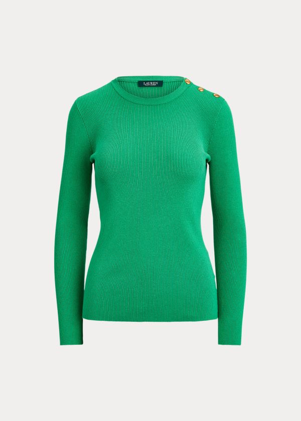 Women's Ralph Lauren Ribbed Cotton-Blend Sweater | 461728DPS